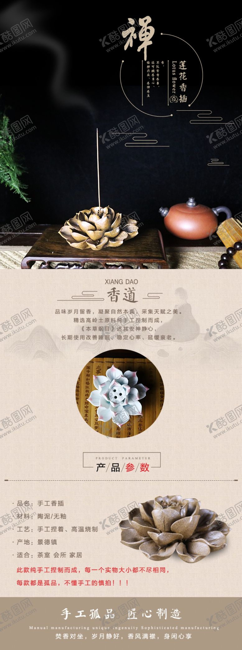 编号：68894309230129381059【酷图网】源文件下载-莲花香插详情页