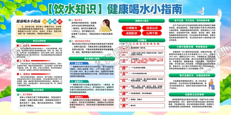 编号：61395710020457314746【酷图网】源文件下载-健康饮水小指南宣传栏