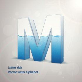 时尚卡通英文字母M字设计艺术字