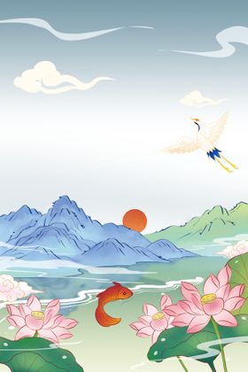 国潮背景元素插图