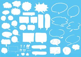 多样白色对话气泡集合