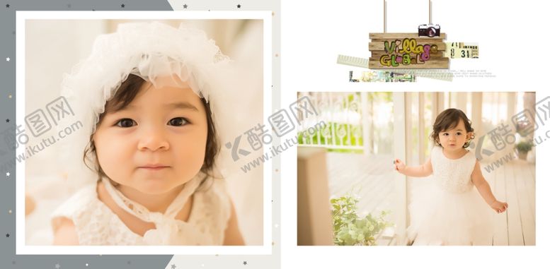 编号：69553110151743567381【酷图网】源文件下载-米色调宝宝儿童生日照相册模板