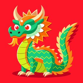 中国新年龙插图