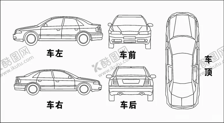 编号：66952702250532501863【酷图网】源文件下载-汽车线条多视图