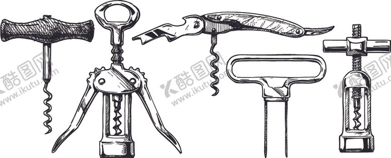 编号：61635202191123213305【酷图网】源文件下载-手绘矢量酒吧器具