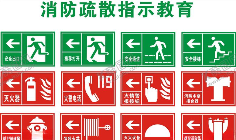 编号：74334305080117098993【酷图网】源文件下载-消防疏散标识