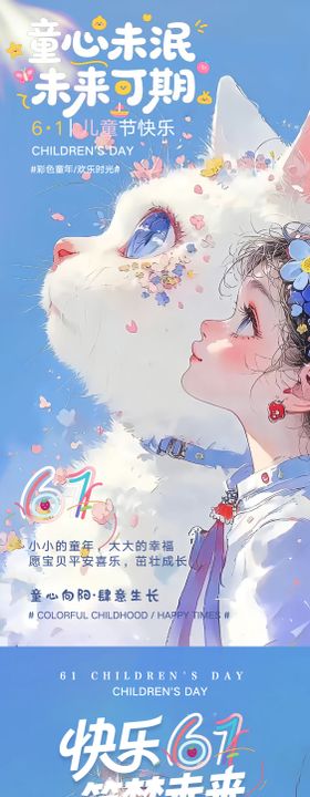 61儿童节小猫海报