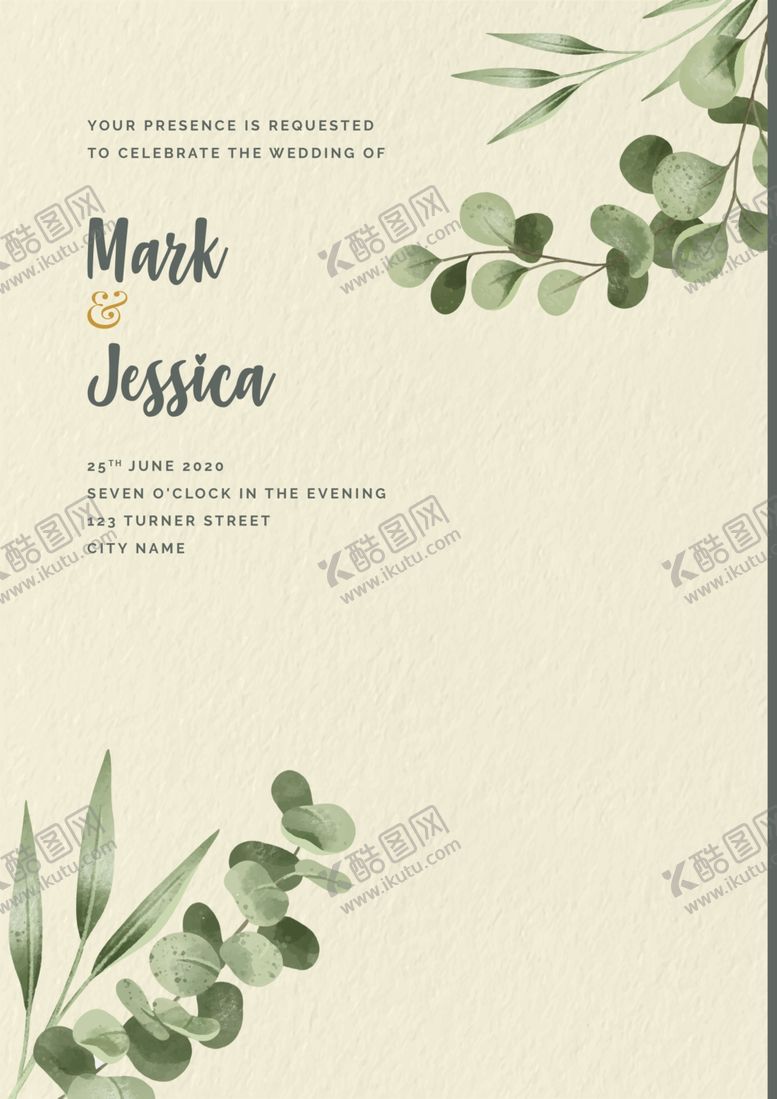 编号：52842310080117199209【酷图网】源文件下载-小清新婚礼邀请函