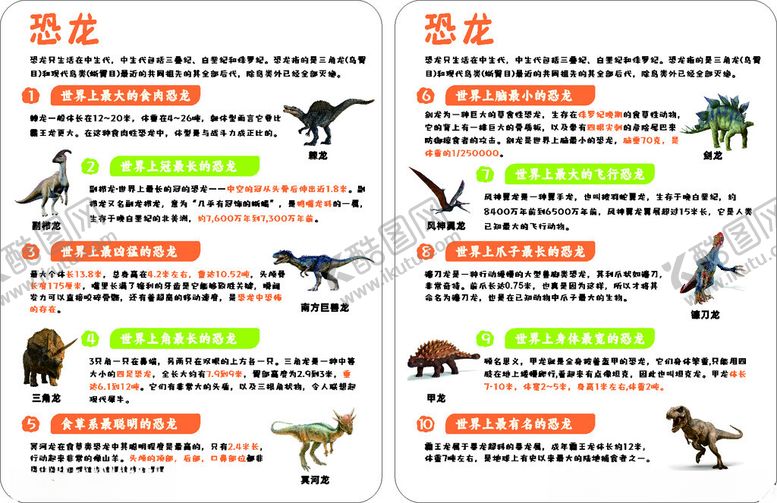 编号：56791504041455104248【酷图网】源文件下载-恐龙种类海报简介