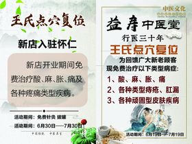 王氏穴位整复宣传海报