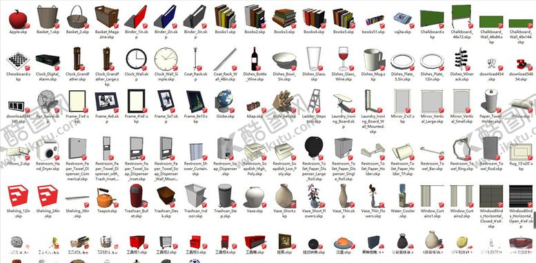 编号：30540807061331566636【酷图网】源文件下载-SU室内常用物品