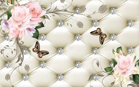 浮雕花花藤玫瑰背景墙