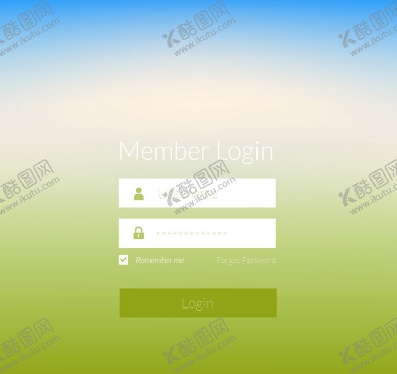 编号：80537909212052307483【酷图网】源文件下载-用户登录界面