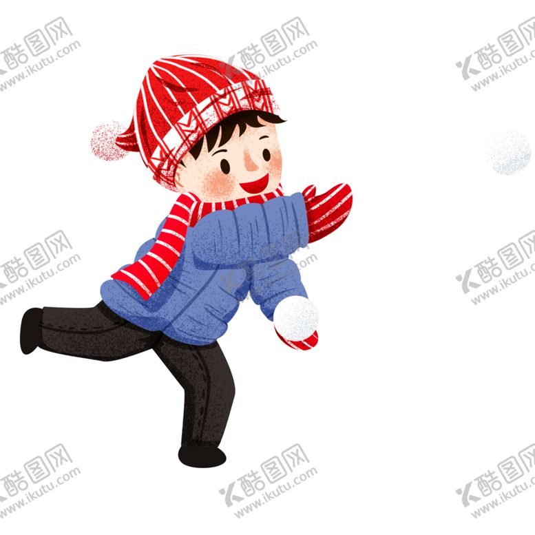 编号：81712001291427393695【酷图网】源文件下载-打雪仗的卡通男孩