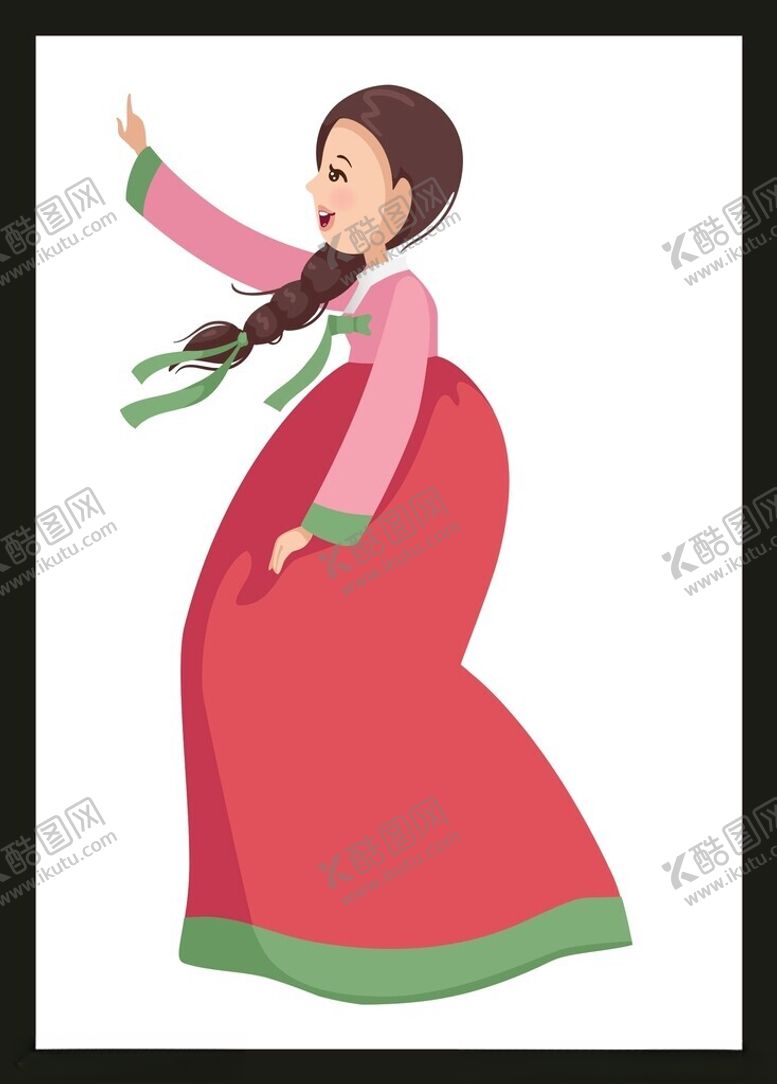 编号：82447002050436338551【酷图网】源文件下载-手绘朝鲜女孩