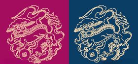 圆形底纹中国风矢量纹饰