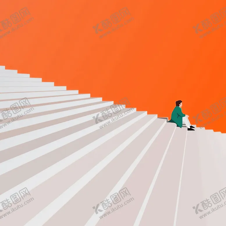 编号：10243906251619467652【酷图网】源文件下载-新中式爱马仕橙色卡通楼梯装饰画