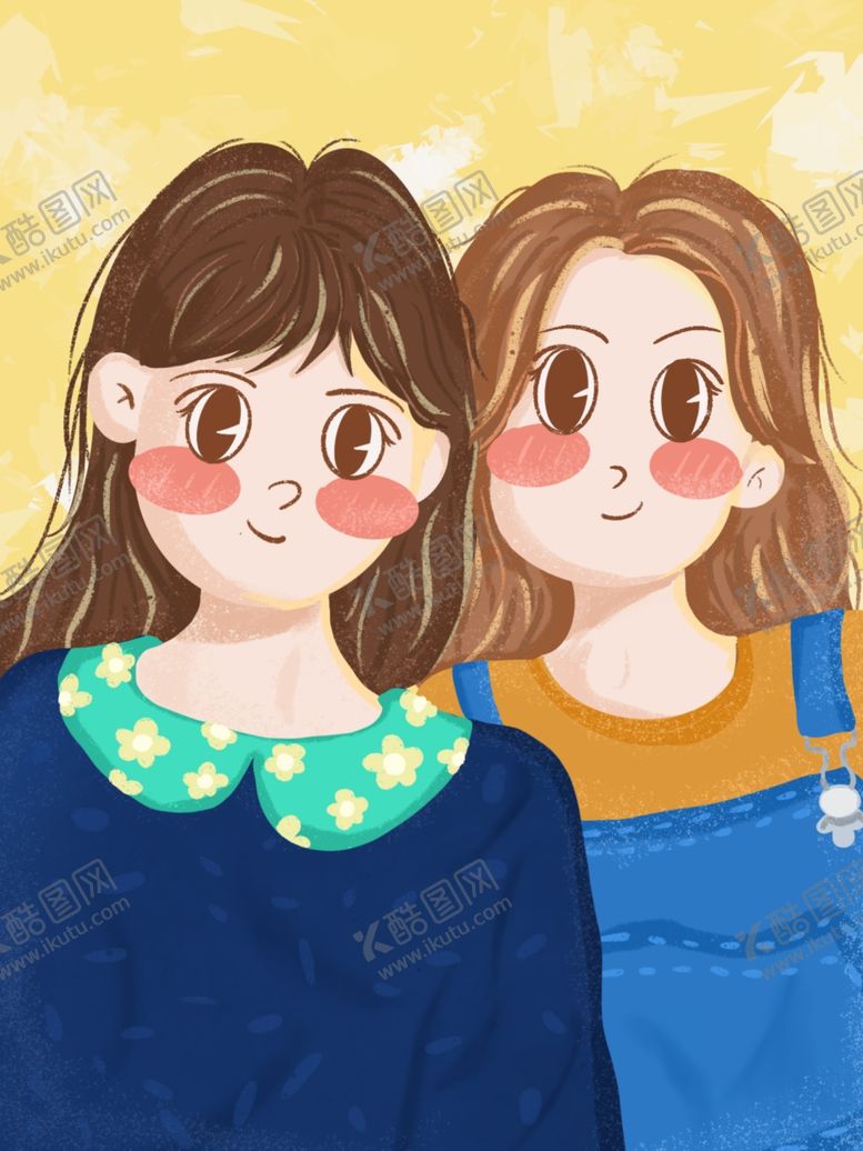 编号：13963003192357558910【酷图网】源文件下载-姐妹插画