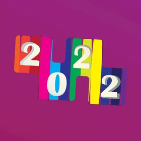新年海报2022字体单页倒计时三折页花纹