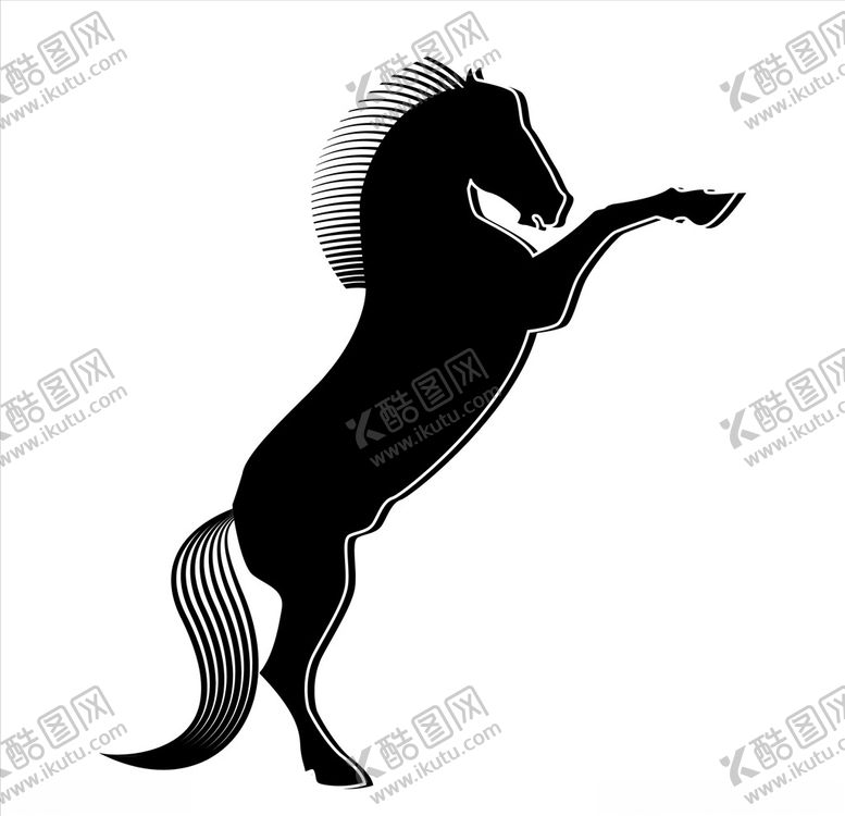 编号：13444410240121216538【酷图网】源文件下载-黑马剪影矢量素材