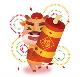 春节动漫牛形象