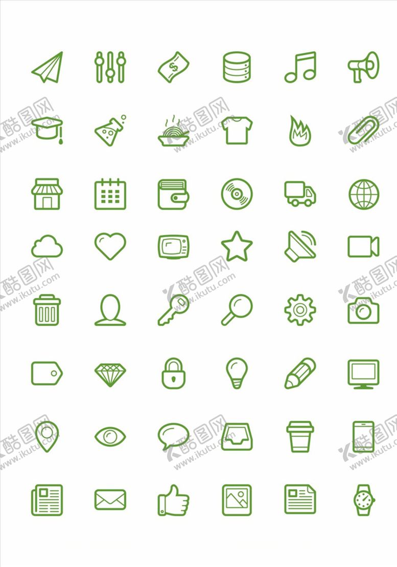 编号：24115109161443418268【酷图网】源文件下载-绿色矢量简单图标