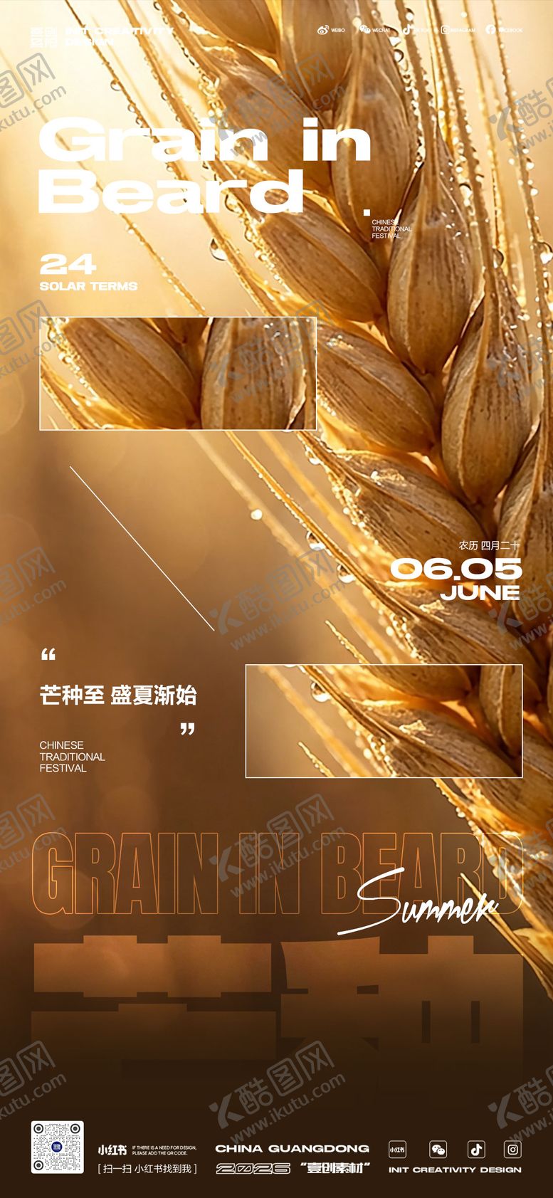 编号：12154106010008021129【酷图网】源文件下载-芒种节气夏天小麦