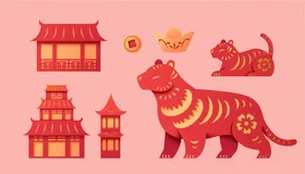 虎年2022春节2022请柬大吉