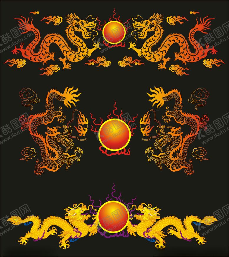 编号：94251704250108254366【酷图网】源文件下载-矢量双龙戏珠