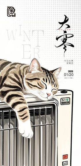 大寒节气温馨海报