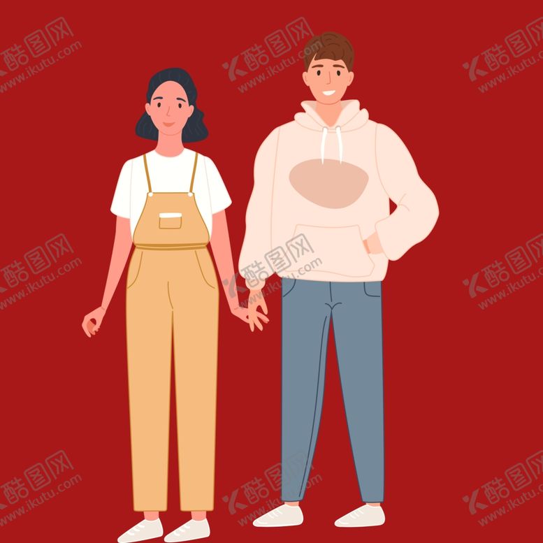 编号：21835802171452379784【酷图网】源文件下载-手绘情侣恋人