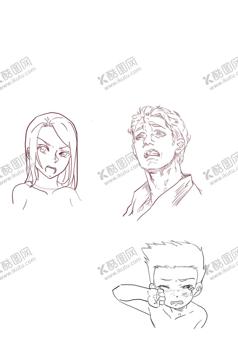 编号：92081309140708231689【酷图网】源文件下载-人物线稿
