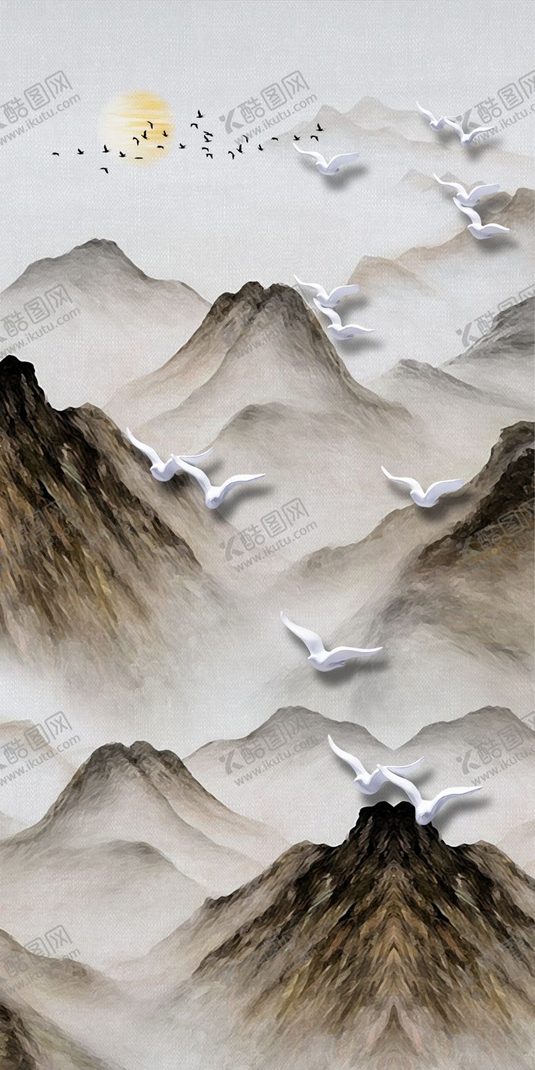 编号：11627509260212186816【酷图网】源文件下载-中国风新中式山水画