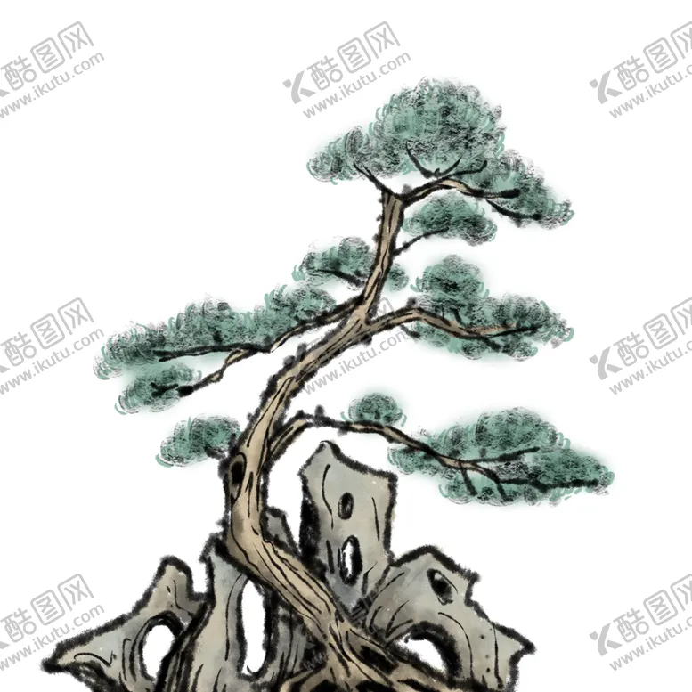 编号：16159106240712528700【酷图网】源文件下载-水墨松树