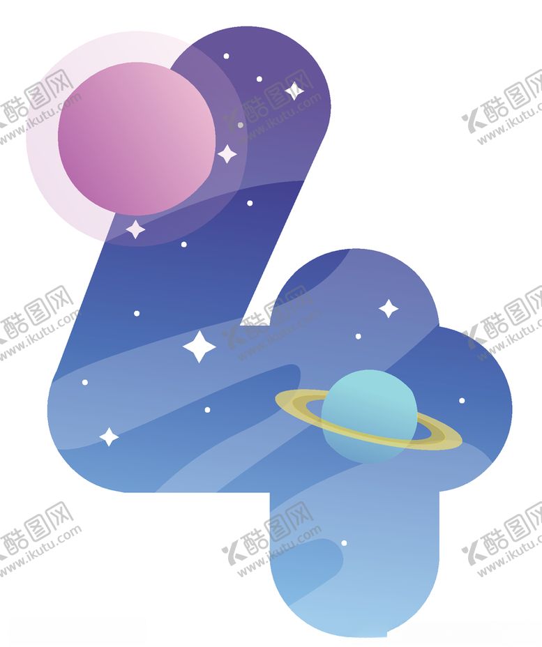 编号：64044510040229593025【酷图网】源文件下载-蓝紫色天空数字4