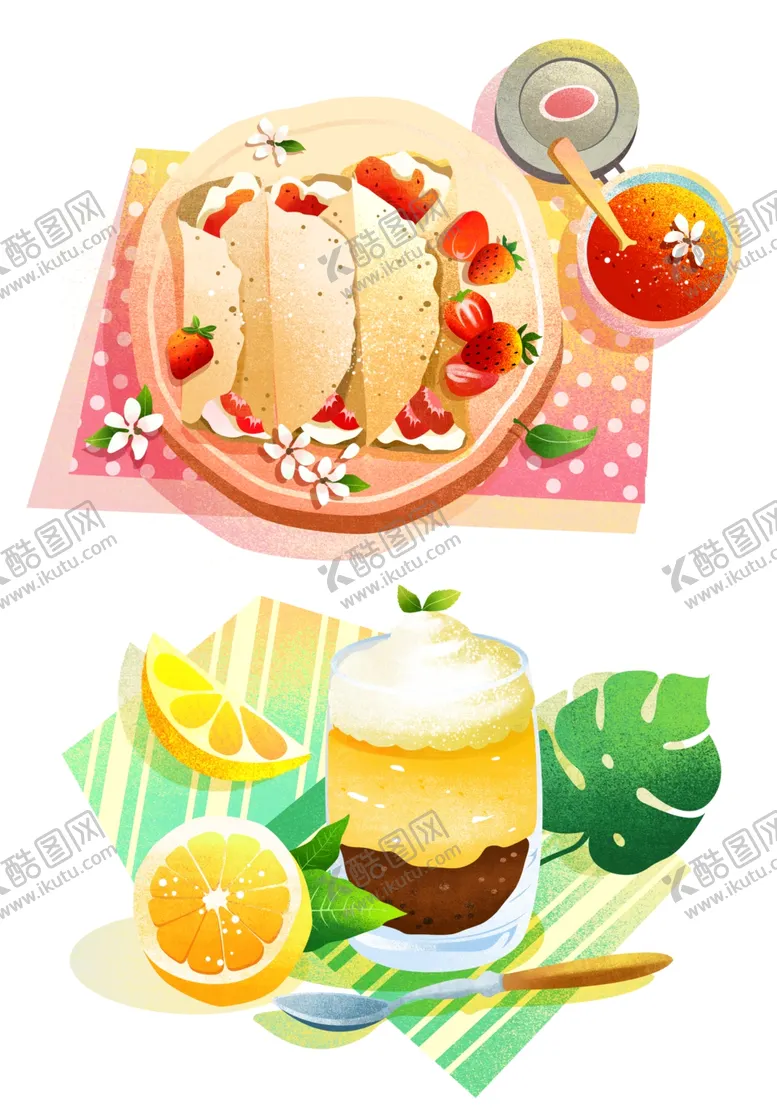编号：27749306160155095402【酷图网】源文件下载-手绘美食海报图片