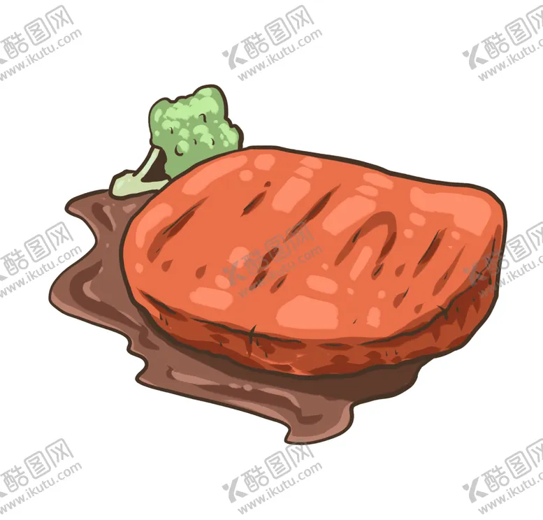 编号：30847609221853050867【酷图网】源文件下载-牛排插画  