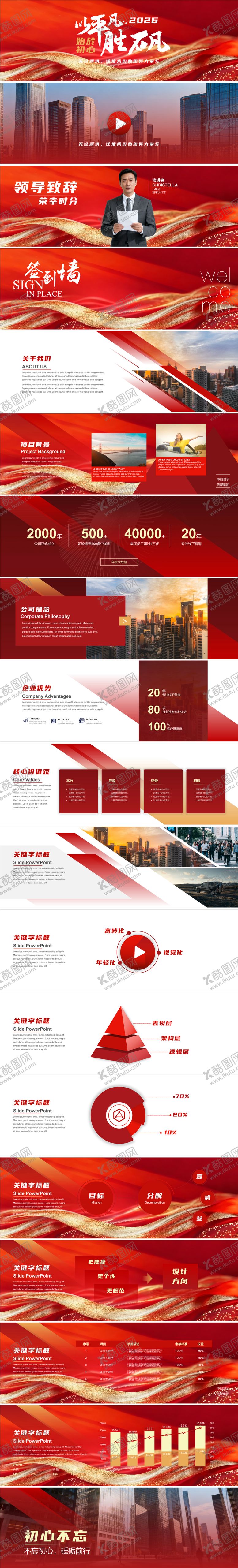 编号：37065712271214263616【酷图网】源文件下载-2026年红色峰会年会发布会ppt