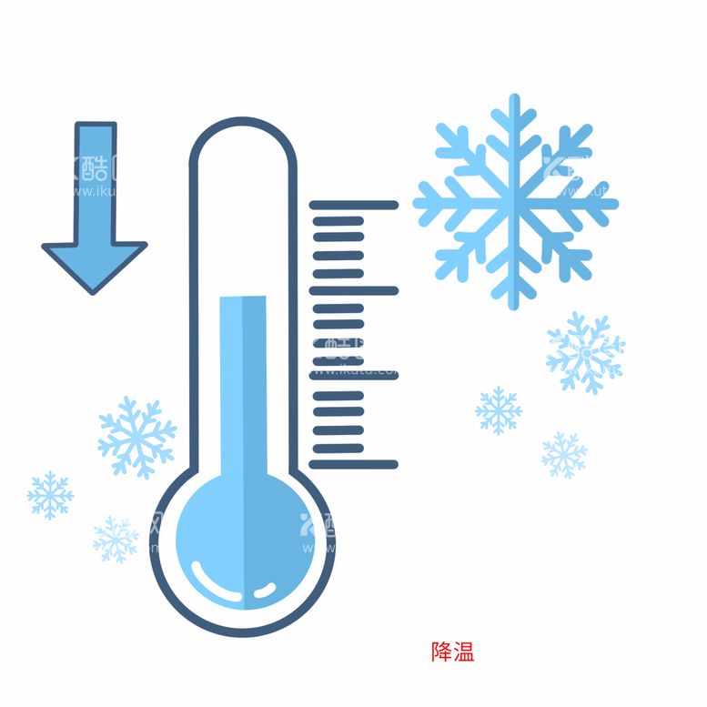 编号：90284709260927351860【酷图网】源文件下载-矢量低温降温标识温度计雪花免扣