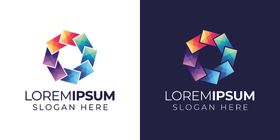 简约图标炫彩志企业商公司LOGO