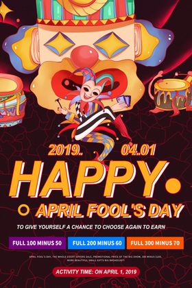 愚人节4月1日吊旗广告派对