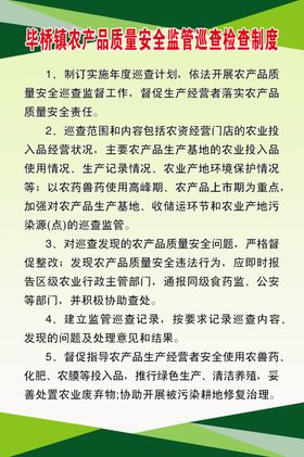 农产品质量安全监管巡查检查制度