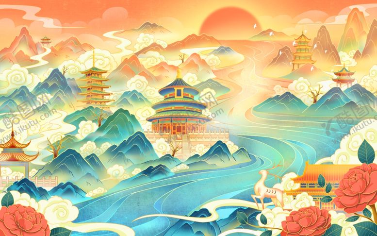 编号：73747105041946314564【酷图网】源文件下载-国潮背景图