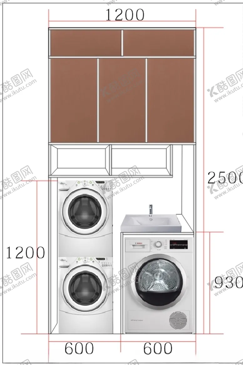 编号：40263804090043553781【酷图网】源文件下载-阳台洗衣机柜