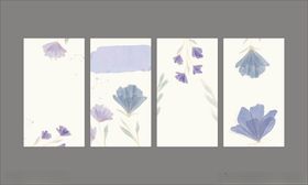 淡紫色花卉装饰清新水彩贺卡