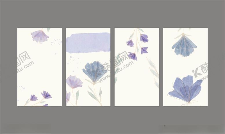 编号：40401111150124303280【酷图网】源文件下载-淡紫色花卉装饰清新水彩贺卡