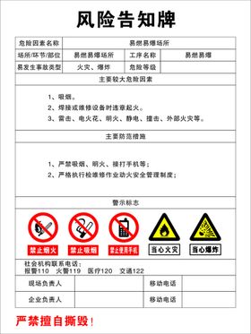 燃气风险告知牌