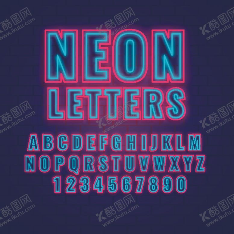 编号：98287110170244596957【酷图网】源文件下载-发光字母