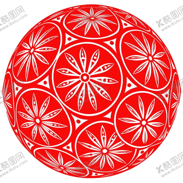 编号：80570511271616475634【酷图网】源文件下载-剪纸风格的装饰球
