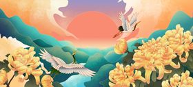 国潮海报设计图片时尚中东方中风祥云